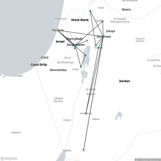 tourhub | Consolidated Tour Operators | Israel & Jordan City Break | Tour Map