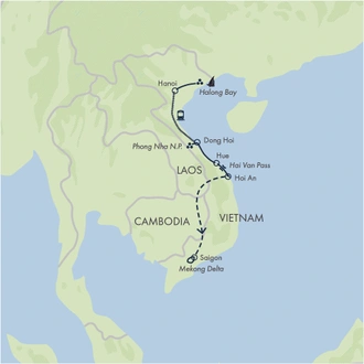 tourhub | Exodus | Highlights of Vietnam | Tour Map