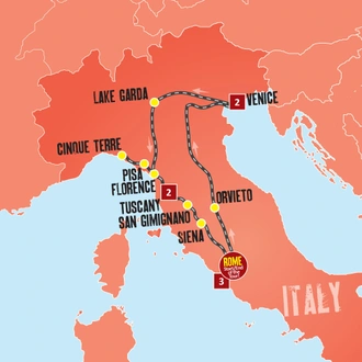 tourhub | Expat Explore Travel | Taste Of Italy New Year | Tour Map