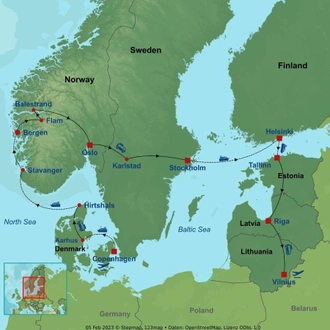 tourhub | Indus Travels | Magic of Scandinavia and the Baltics | Tour Map