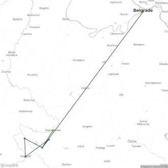 tourhub | The Natural Adventure | Hiking in Tara National Park | Tour Map