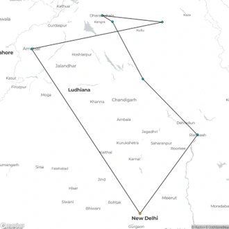 tourhub | Exodus Adventure Travels | Foothills of the Himalaya | Tour Map