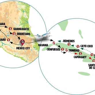 tourhub | Europamundo | Central Mexico and Cuba | Tour Map