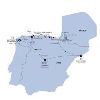 tourhub | Insight Vacations | Northern Spain - End Madrid, Classic Group | Tour Map