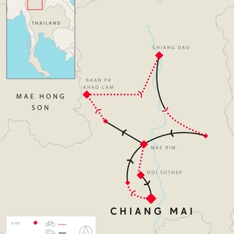 tourhub | SpiceRoads Cycling | Chiang Mai Trail Experience | Tour Map