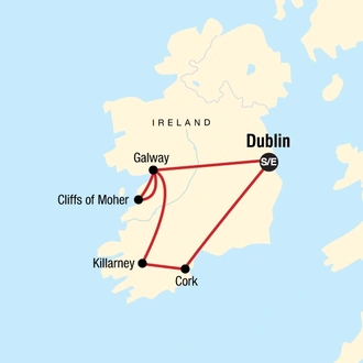 tourhub | G Adventures | Iconic Ireland | Tour Map