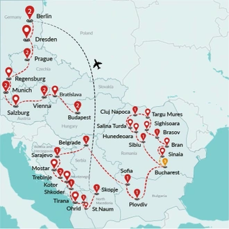tourhub | Travel Talk Tours | Ultimate Europe (4 Star Hotels) | Tour Map