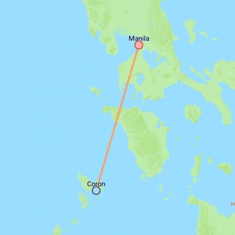 tourhub | On The Go Tours | Manila & Palawan Explorer (3-4 Star) - 8 days | Tour Map