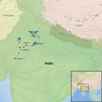 tourhub | Indus Travels | Majestic India | Tour Map
