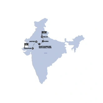 tourhub | Contiki | Eternal India Express | Tour Map