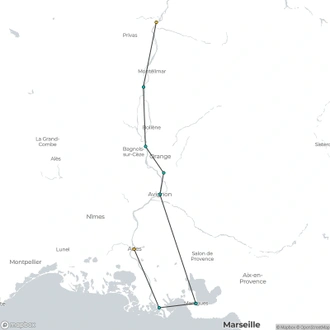 tourhub | CroisiEurope Cruises | A trip to admire the beautiful scenery of the Rhône valley (port-to-port cruise) | Tour Map