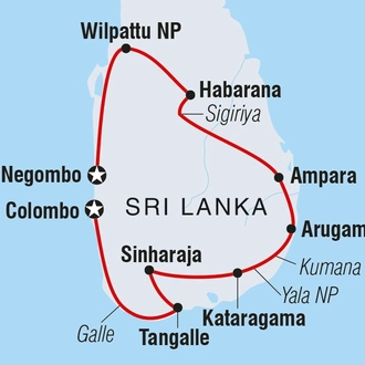 tourhub | Intrepid Travel | Sri Lanka Safari | Tour Map