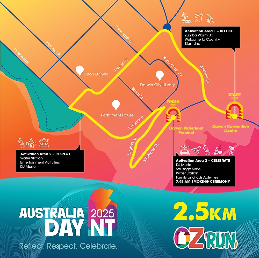 Oz Run Route Map - 2.5km