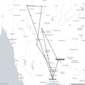 tourhub | Destination Services Thailand | Bangkok and Ancient Capitals, Small Group Tour | Tour Map