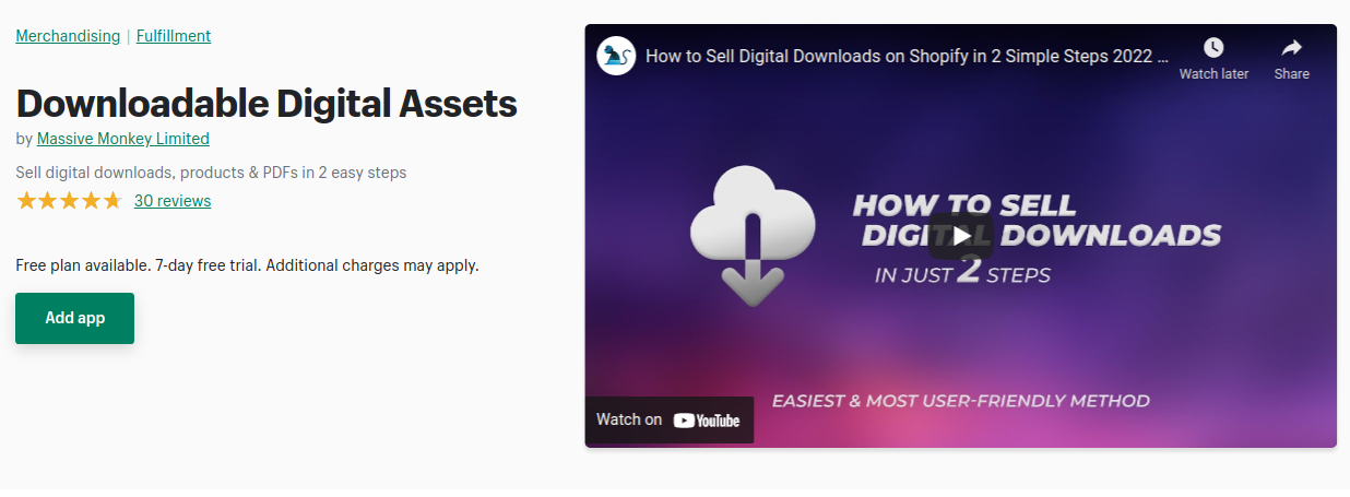 Downloadable digital assets