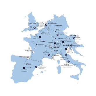 tourhub | Insight Vacations | European Grandeur - Start London, End Amsterdam, Classic Group | Tour Map