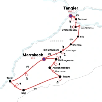 tourhub | G Adventures | Complete Morocco Active Adventure | Tour Map