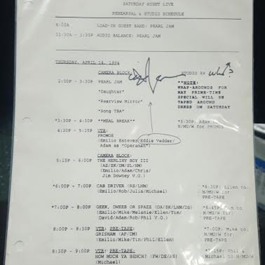 Eddieveddersignedsnlschedule Collectionzz