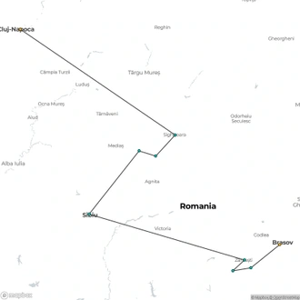 tourhub | The Natural Adventure | Best of Romania’s Carpathian Mountains on foot | Tour Map