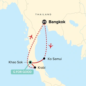 tourhub | G Adventures | Journeys: Explore Southern Thailand | Tour Map