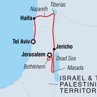 tourhub | Intrepid Travel | Discover Israel & the Palestinian Territories | Tour Map
