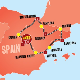 tourhub | Expat Explore Travel | Taste Of Spain | Tour Map