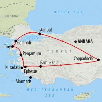 tourhub | On The Go Tours | Turkey Unplugged - 10 Days | Tour Map