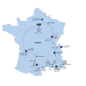 tourhub | Insight Vacations | Country Roads of France - Small Group | Tour Map
