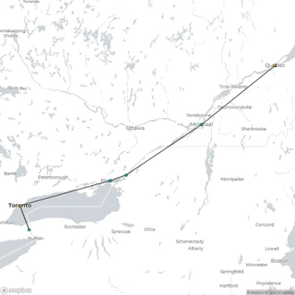 tourhub | Travel Department | Canada's Maple Leaf Trail | Tour Map