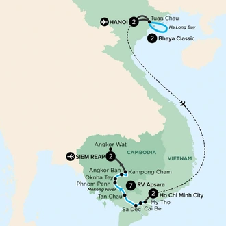 tourhub | APT | Discover Vietnam and Cambodia | Tour Map