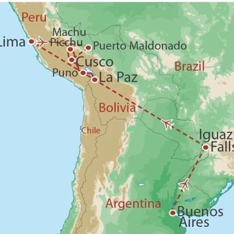 tourhub | World Expeditions | Best of South America | Tour Map