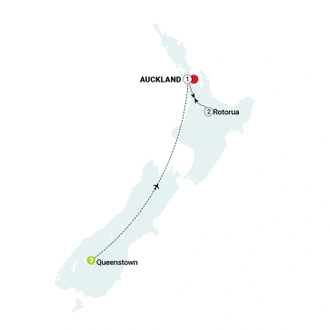 tourhub | AAT Kings | New Zealand Panorama | Tour Map