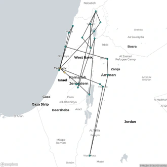 tourhub | Consolidated Tour Operators | Highlights of Israel & Jordan | Tour Map