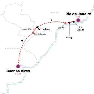 tourhub | G Adventures | Iguassu & Beyond | Tour Map