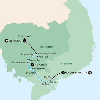 tourhub | APT | Essential Vietnam and Cambodia | Tour Map