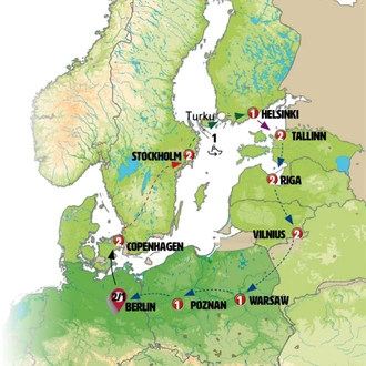 tourhub | Europamundo | Explore Berlin to Stockholm | Tour Map