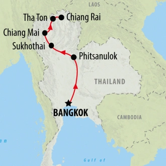 tourhub | On The Go Tours | Highlights of Thailand - 8 days | Tour Map