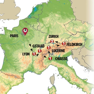 tourhub | Europamundo | France and Swiss Alps | Tour Map