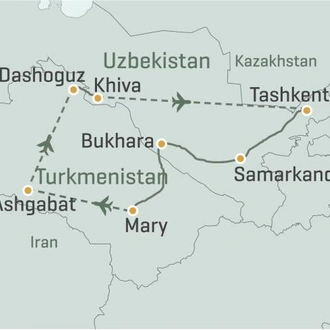 tourhub | World Expeditions | Central Asia Journey | Tour Map