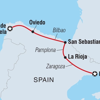 tourhub | Intrepid Travel | Premium Northern Spain | Tour Map