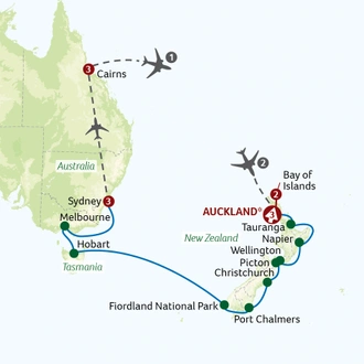 tourhub | Titan Travel | Natural Wonders of New Zealand and Australia Cruise and Tour | Tour Map