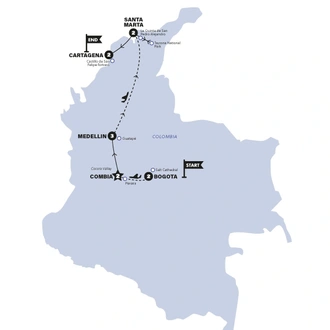 tourhub | Contiki | Hola Colombia (From Apr 2024) | Tour Map