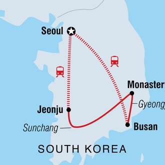 tourhub | Intrepid Travel | South Korea Real Food Adventure | Tour Map