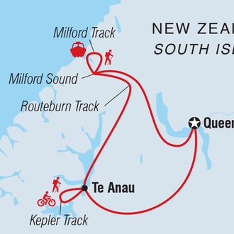 tourhub | Intrepid Travel | Walk New Zealand's Fiordland National Park | Tour Map