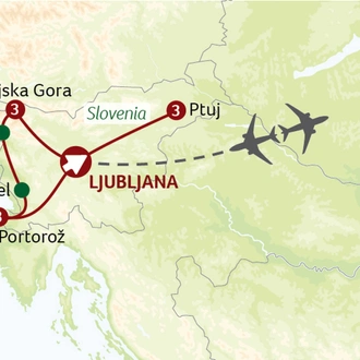 tourhub | Saga Holidays | Stunning Slovenia | Tour Map