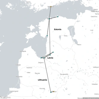 tourhub | Click Tours | Capitals Journey of Lithuania, Latvia, Estonia & Finland - 10 Days | Tour Map