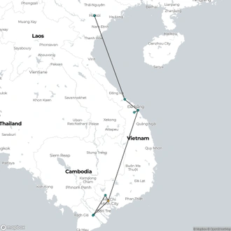 tourhub | Mr Linh's Adventures | Adventure and Luxury Vietnam 12 days 11 nights | Tour Map