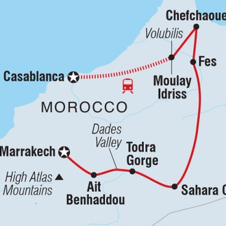 tourhub | Intrepid Travel | Essential Morocco | Tour Map