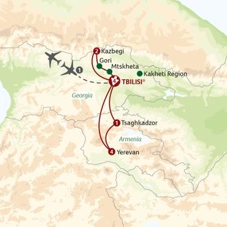 tourhub | Titan Travel | Armenia and Georgia | Tour Map