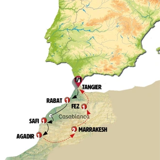 tourhub | Europamundo | Moroccan Hallmarks | Tour Map